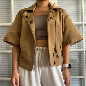 Prada Brown short sleeve coat size S